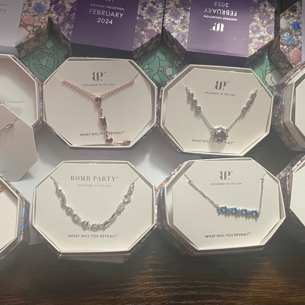 Bomb party birthday necklaces